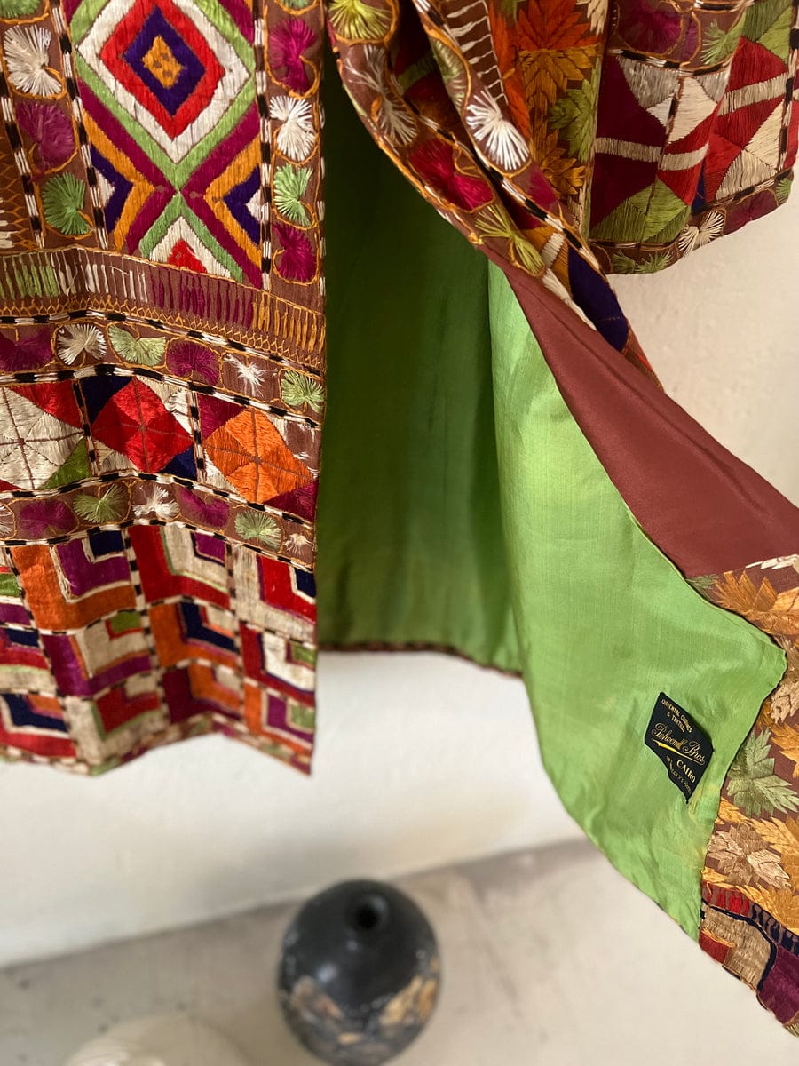 Cairo coat with green silk lining